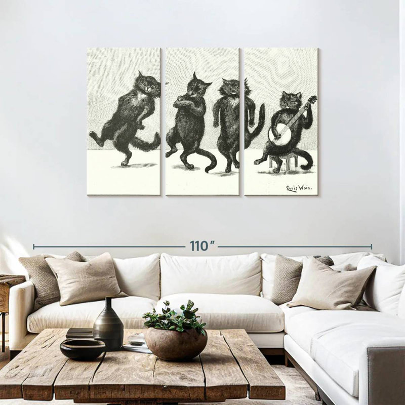 Brampt Cats Dancing, H 48 po x l 74 po