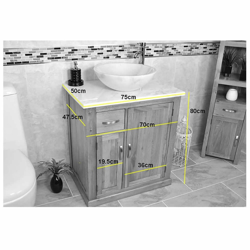 Demartino 750mm Single Bathroom Vanity with Vessel Ceramic Basin