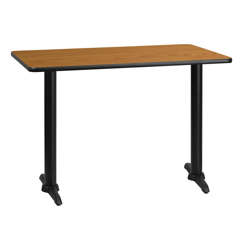 Jarreth 30'' x 42'' Rectangular Laminate Table Top with 5'' x 22'' Table Height Bases, Natural, 31.12" H x 42" W x 30" D