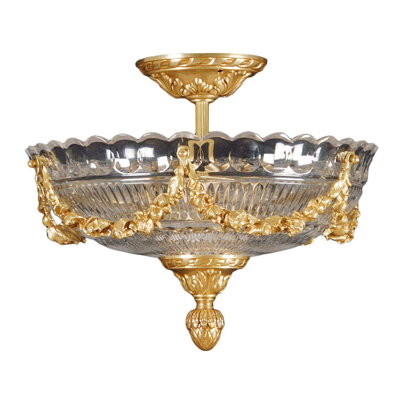 Degnan Semi Flush Mount, Antique French Gold