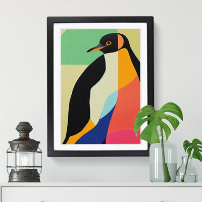Penguin In Abstract - Single Picture Frame Print