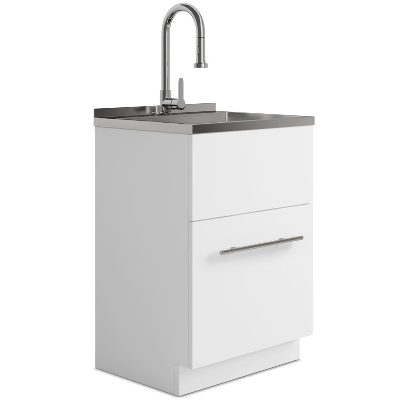 Armoire de salle à manger avec lavabo à arche haute et évier en acier inoxydable Metro