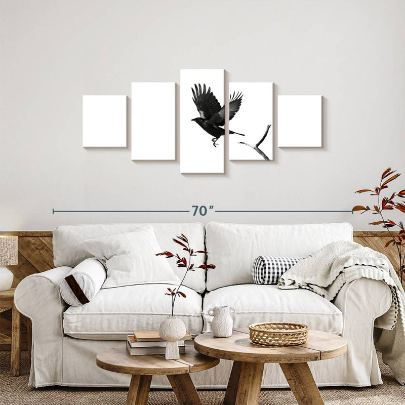 Raven In Flight, 24" H x 55" W
