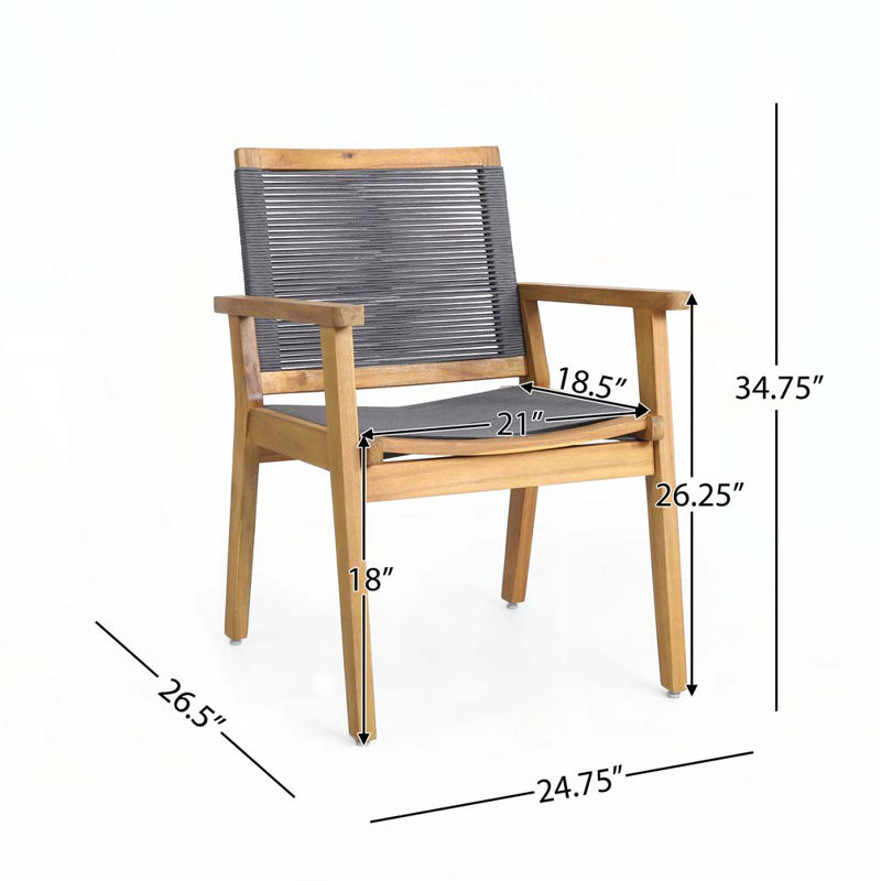 Fauteuils club d'extérieur en bois d'acacia