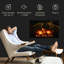 Electric Fireplace, 27", 1400W, Black, Creates A Flame-Like Relaxing Zone Retro Recessed Fireplace Heater, Adjustable Brightness, Black