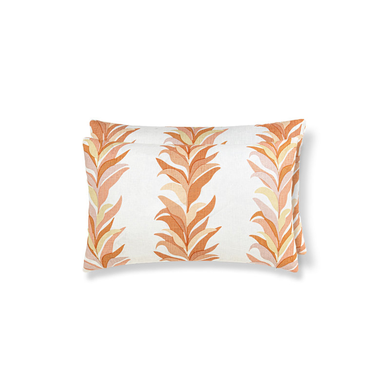 Square Pillow Cover & Insert, Peach, Rectangle 14"H x 22"W