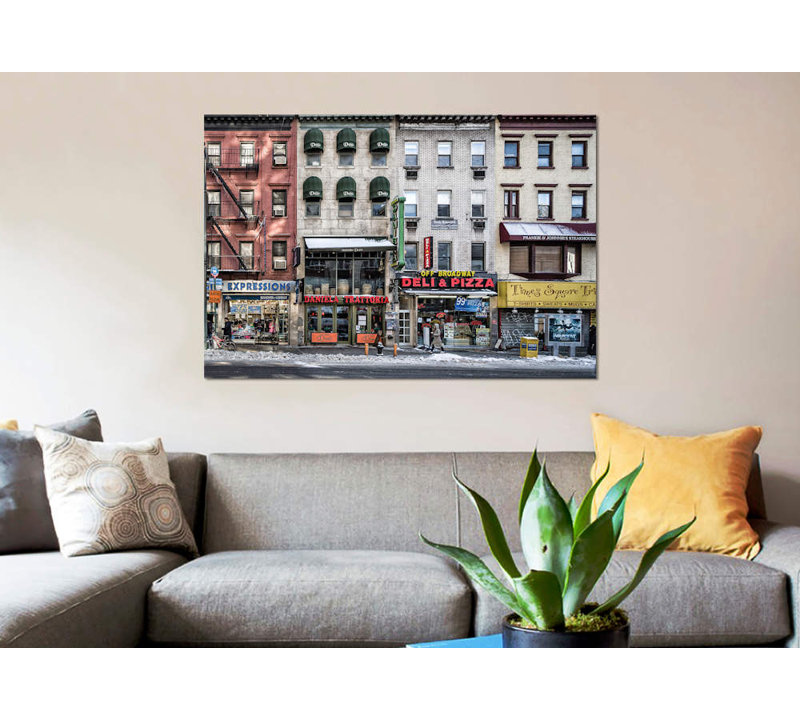 «A Cold Day In NY» par Peter Pfeiffer, impression sur toile tendue, H 18 po x l 26 po x P 1,5 po, Toile avec cadre noir