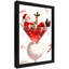 Art mural rétro noir encadré père Noël dans le verre à vin, impressions de style rétro-960893376