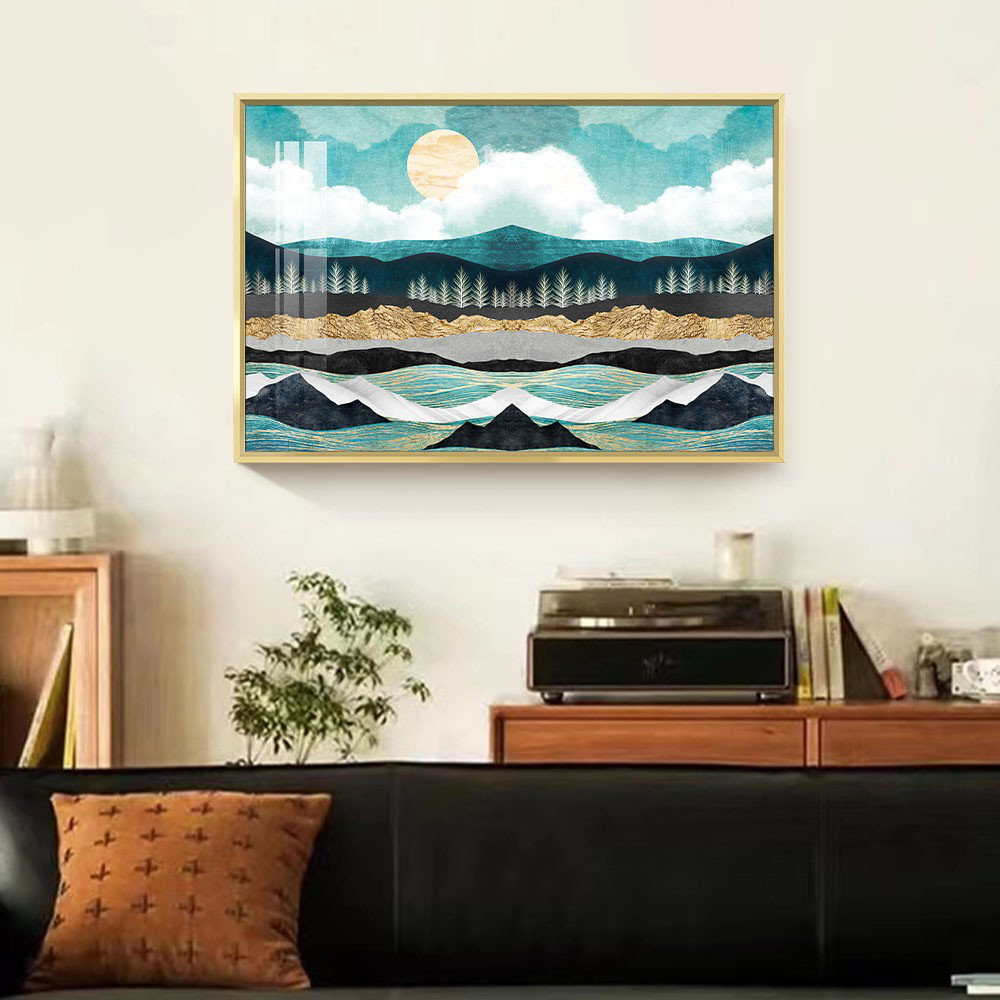 Millwood Pines Framed Nature Landscape Canvas Print Gold Forest Green ...