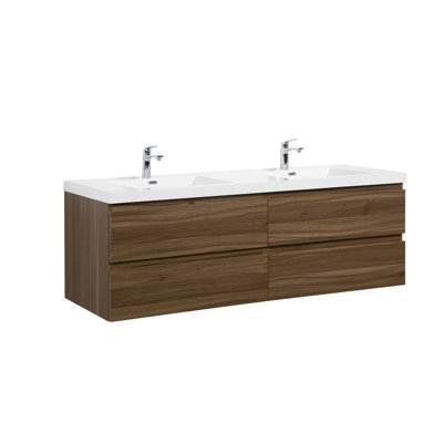 Jarrot 70.9'' Double Bathroom Vanity with Acrylic Top