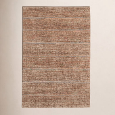 Beamond Brown Hand-Woven Striped Jute Rug
