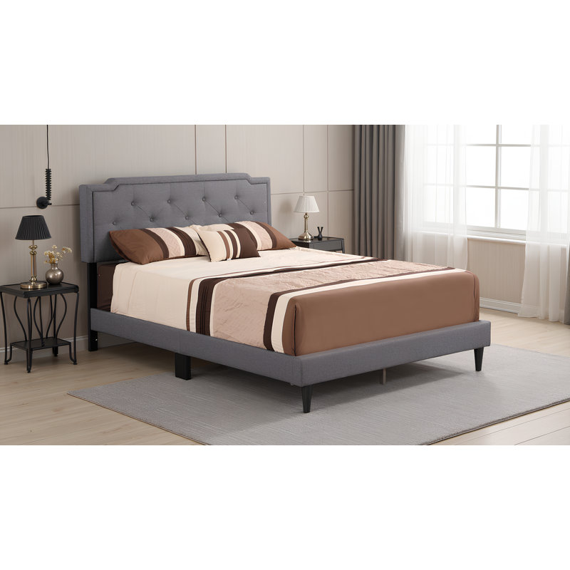 Lit double gris Getafe, Gris, Double