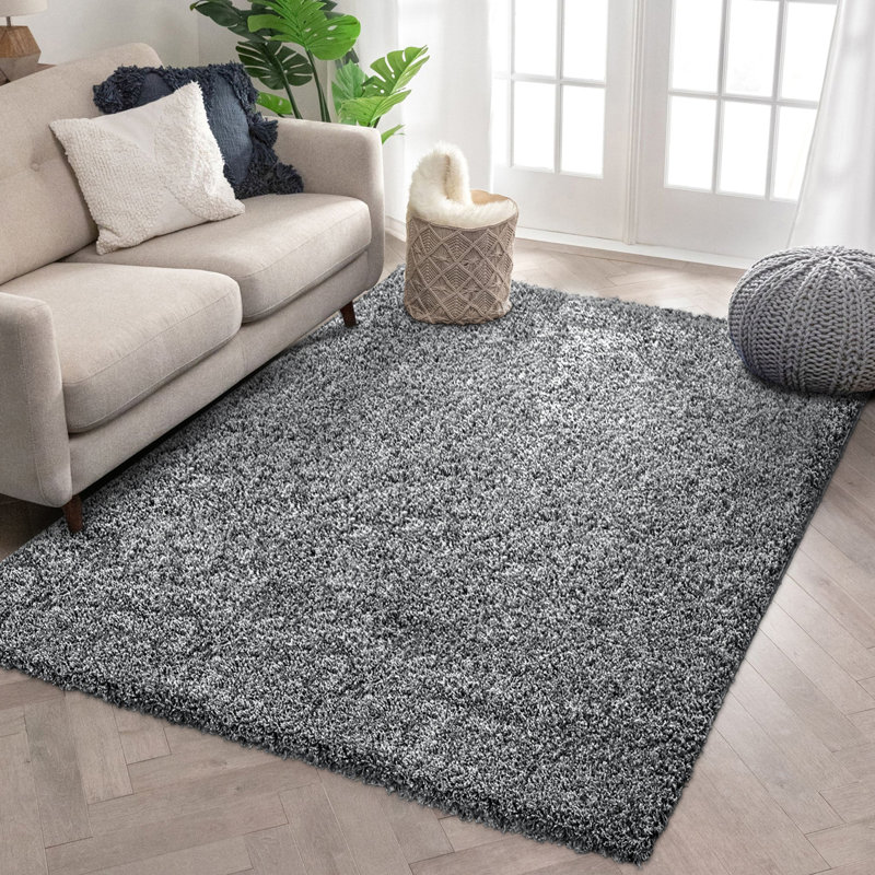 Grandpre Solid Colour Shag Area Rug, Rectangle 120 x 170cm