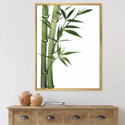 Détail d'un bambou vert foncé I - reproduction sur toile