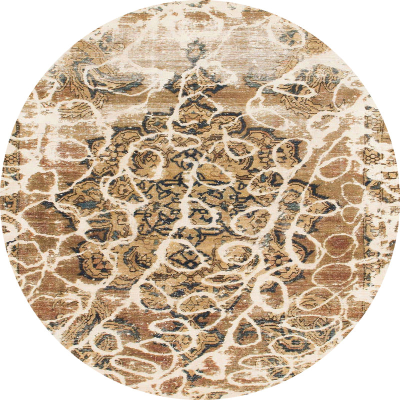 Tapis abstrait multicolore Stokesdale, Rond 4 pi