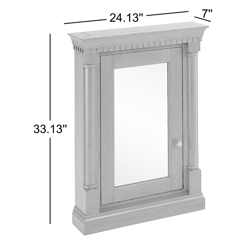 Claudia 24" Framed Single Door Medicine Cabinet, Antique Coffee
