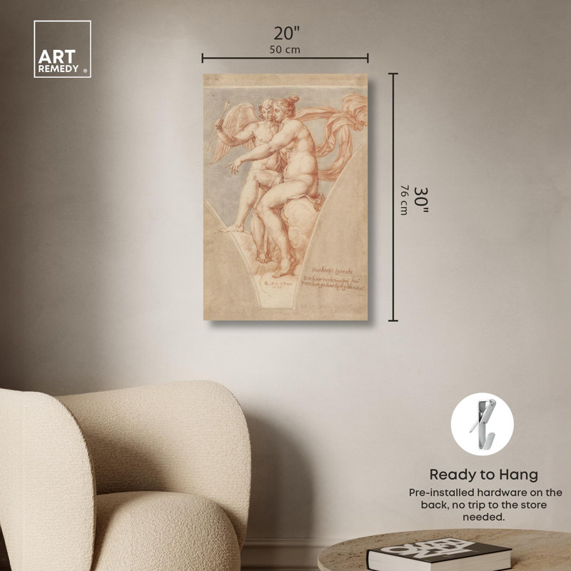 Vénus et Cupidon, toile classique par Art Remedy, Toile tendue, H 30 po x l 20 po