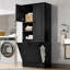 Armoire de rangement haute en bois aggloméré, armoire à linge-118739437