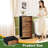 4 Drawer Vertical Storage Dresser Textura de madera with Wood Top Fabric Pull Drawers