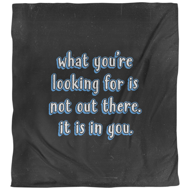 Housse de couette simple réversible Quotes, Housse de couette pour grand lit, Bleu