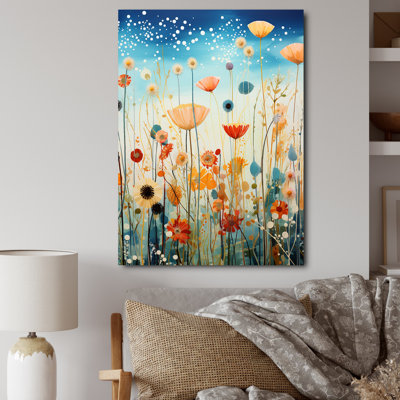 Plants Field Pointillism Dot II - impressions murales florales