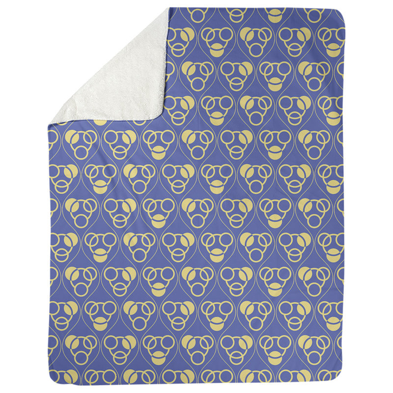 Couverture polaire à cercles classiques, l 60 po x L 80 po, Bleu / Jaune