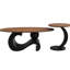 Table basse ovale et ronde de style industriel, 2 pièces pour espace de vie principal, structure en métal, pieds réglables, noir, design, métal, assemblage rapide