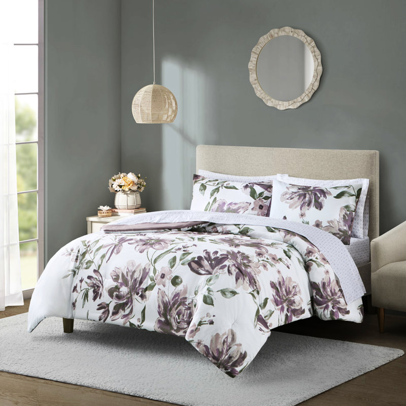 Très grand édredon et drap de très grande taille, 100%, couleurs taupe mauve, lit lavable à la machine dans un sac avec édredon doux, draps, design, literie