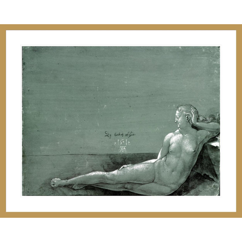 «Nu féminin inclinable» par Albrecht Dürer, impression giclée sur cadre, H 33,21 po x l 41,5 po