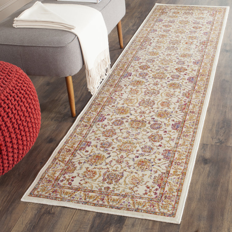 Enlow Sevilla Viscose Oriental Rug in White/Brown
