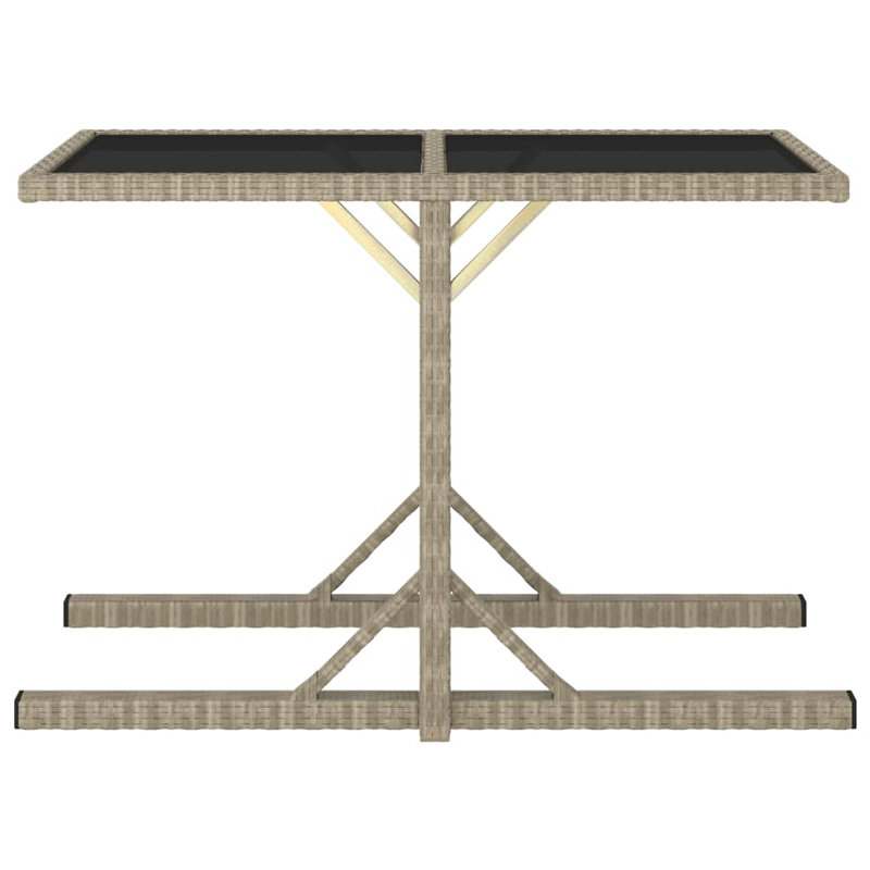 Pavlatka Rectangular Glass Outdoor Dining Table - 110 cm W 53 cm D, Beige