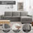 Mahwah 98'' Chenille Square Arm Sofa L-Shape Convertible Sectional Couches Sofas with Storage Chaise-1503025549