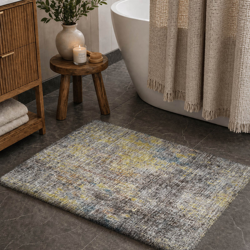 Tapis à poil long de qualité supérieure lavable à la machine ADS655, Moka, 1 pi 8 po x 2 pi 6 po