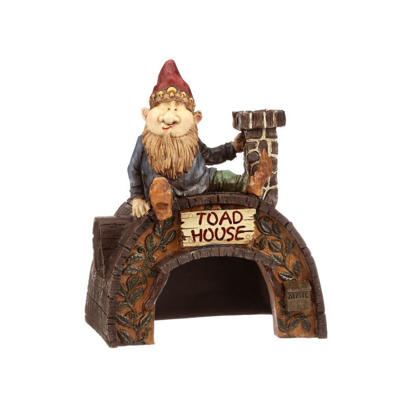 Garden Gnome Toad House Statue