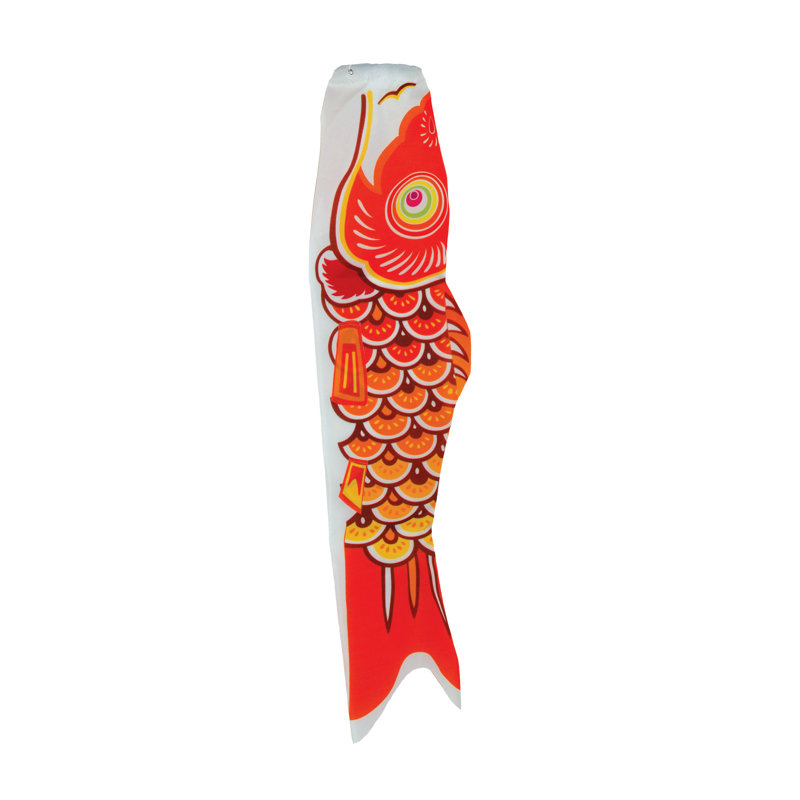 Carpe koï, H 36 po x l 10 po, Orange