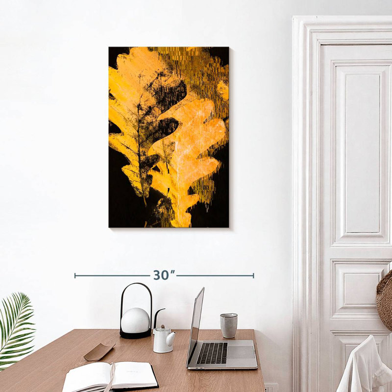 Harnek, feuilles abstraites, H 30 po x l 20 po