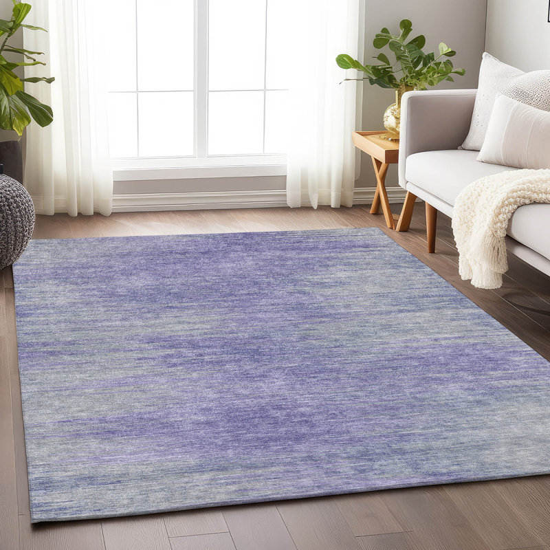 Premium Machine Washable Prisco Plum Rug, Rectangle 5' x 7'6"