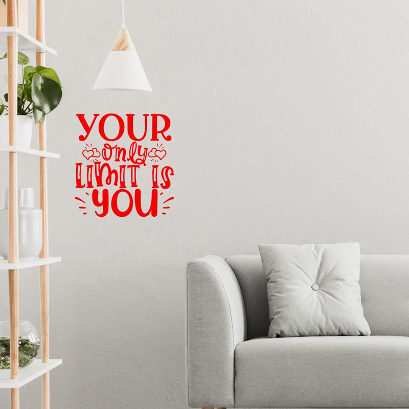 Adhésif décoratif «Your Only Limit is You», H 13 po x l 13 po, Rouge