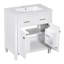 30-inch Bathroom Vanity With Ceramic Basin, Modern White Cabinet 2 Doors And Shelf, Soft Close Door, Robust Structure 30" Sink, Two A Doors, Construction-788739377