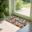 Tapis rouge à motif floral festif, porte avant et terrasse, 24 po x 36 po Festival