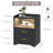 17.7"W 2-Drawers Modern Nightstand With 20-Color RGB Lighting and Motion Sensor-513273624