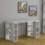 Simone Modern Desk with Built-in Bookcase – Stylish Workspace Desk with 6 Open Shelves-31865011-94592015-134172667