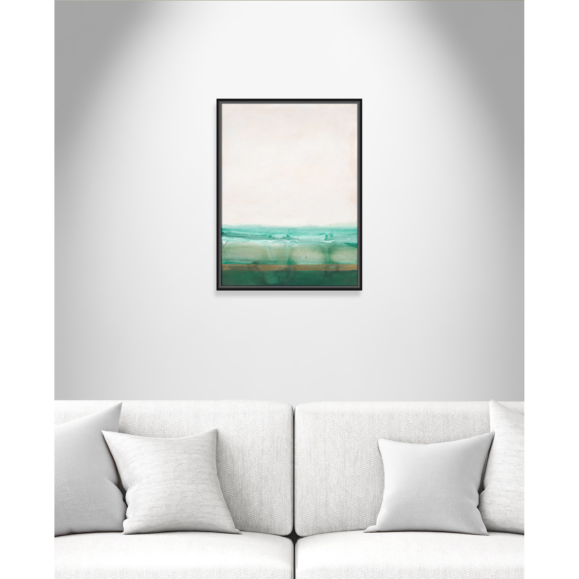 Emerald Shores by Filippo Ioco - Painting Print, Black Framed Canvas, 25.5" H x 19.5" W x 2" D