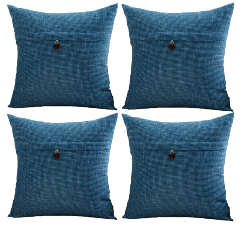 Housses de coussin rétro à un bouton, Marine