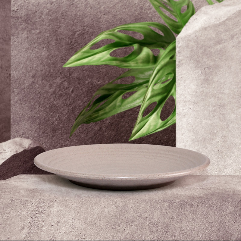 Piece Melamine Dinnerware Set - Service for 6, Light Brown