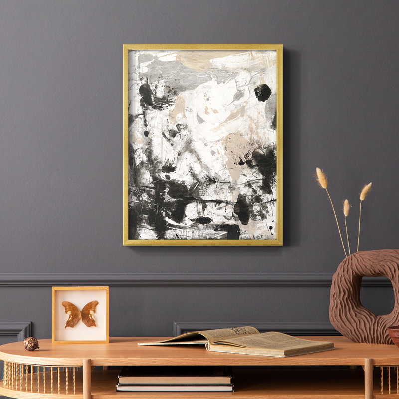 Disarray I Framed Print - Solid Wood, 28" H x 22" W, Gold