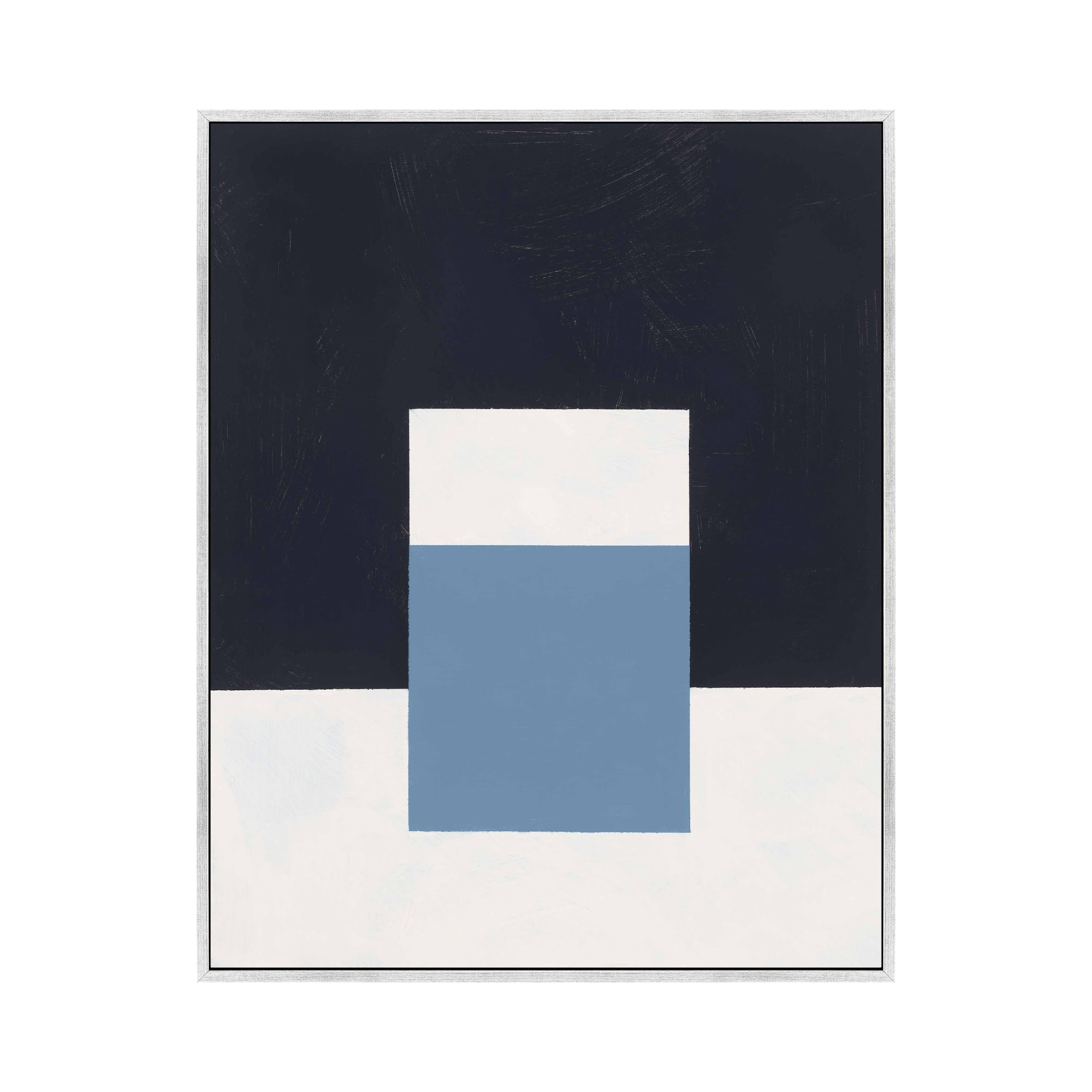 Square Sky by Robert Kamnatnik, 20" H x 16" W x 1.38" D, Silver Framed Canvas