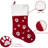 6-Pack Christmas Stockings for Pets, Large 18-Inch Dog Paw Print & Snowflake Pattern Hanging Socks, Red and Green Holiday Decor for Fireplace, Dog Lover Gift-1689396052