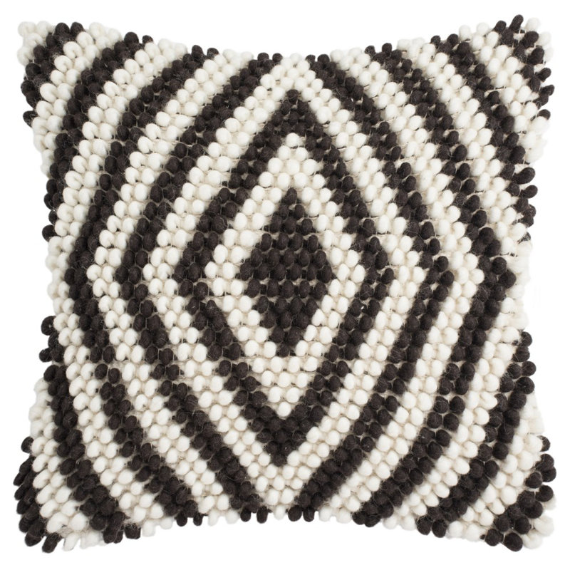 Lovington Geometric Wool Reversible Throw Pillow