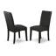 Ensemble de salle à manger 9 pièces comprenant une table de cuisine rectangulaire avec rallonge papillon et 8 chaises rembourrées en tissu de couleur noire, 42 po x 84 po, noir-1905734150-1905734169-1969199444
